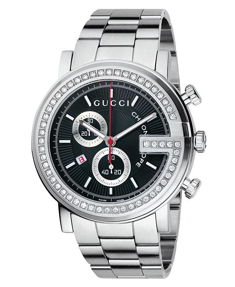 gucci watches for men with diamonds|men's Gucci watch diamond bezel.